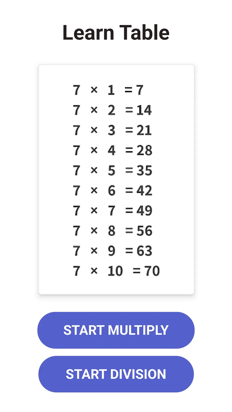 Multiplication Games Math quiz | Indus Appstore | Screenshot