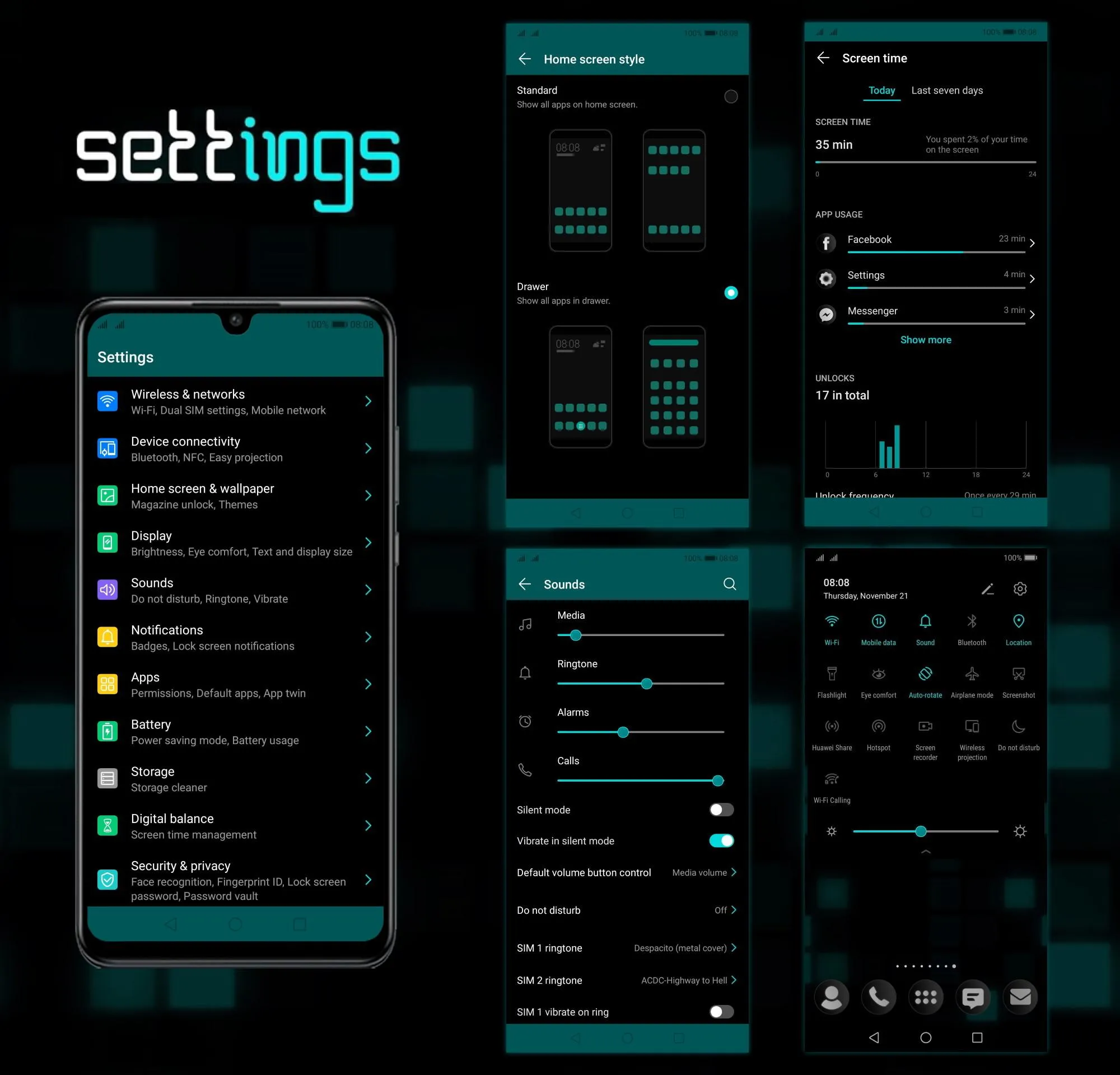 [EMUI 9.1]Mosaic Cyan Theme | Indus Appstore | Screenshot