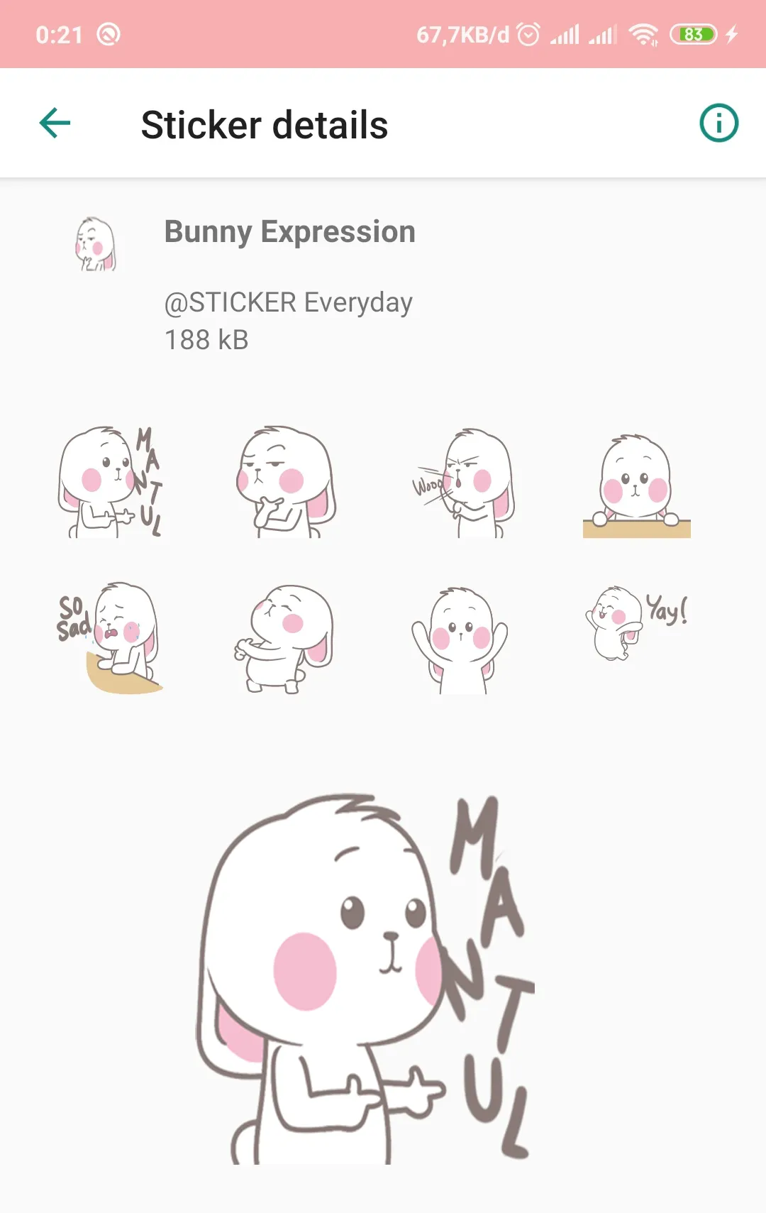 WAStickerApps - Cute Bunny Sti | Indus Appstore | Screenshot