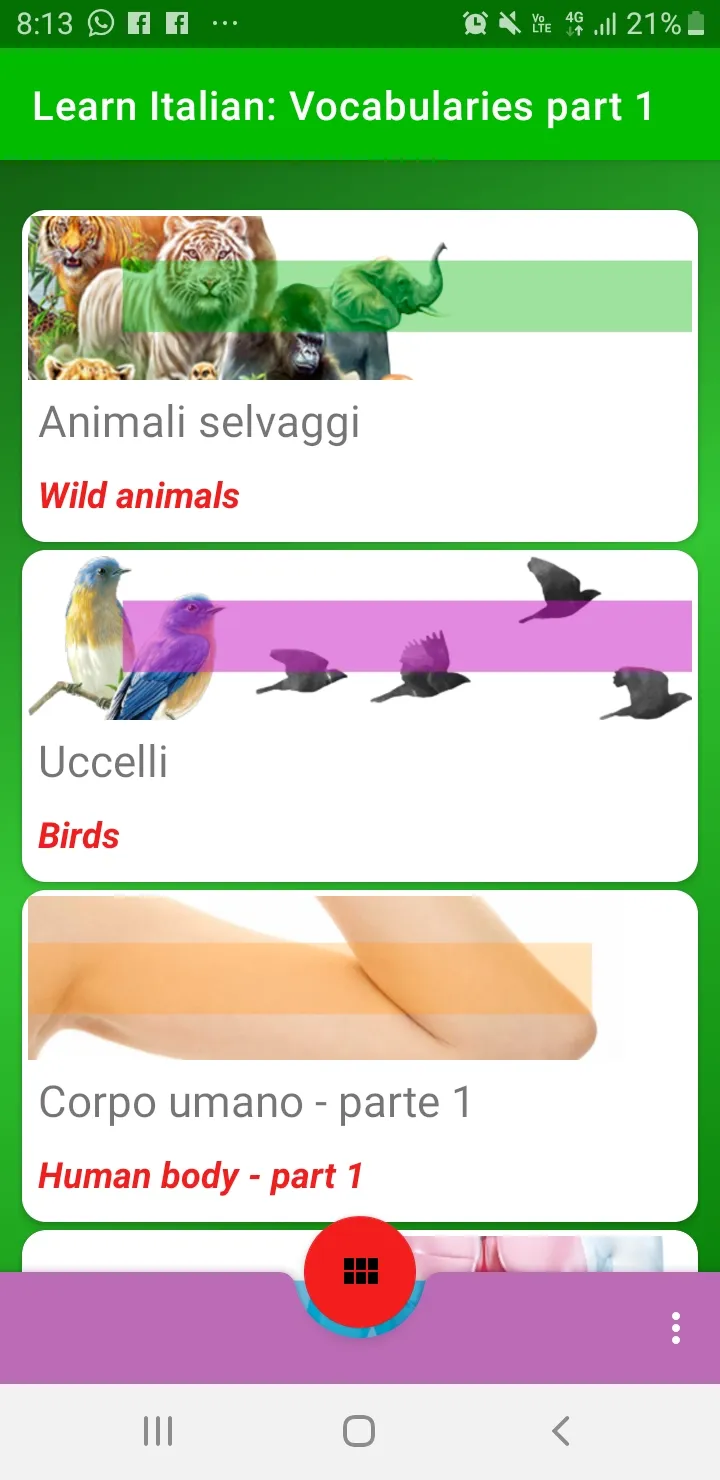 Learn Italian: vocabulary and  | Indus Appstore | Screenshot