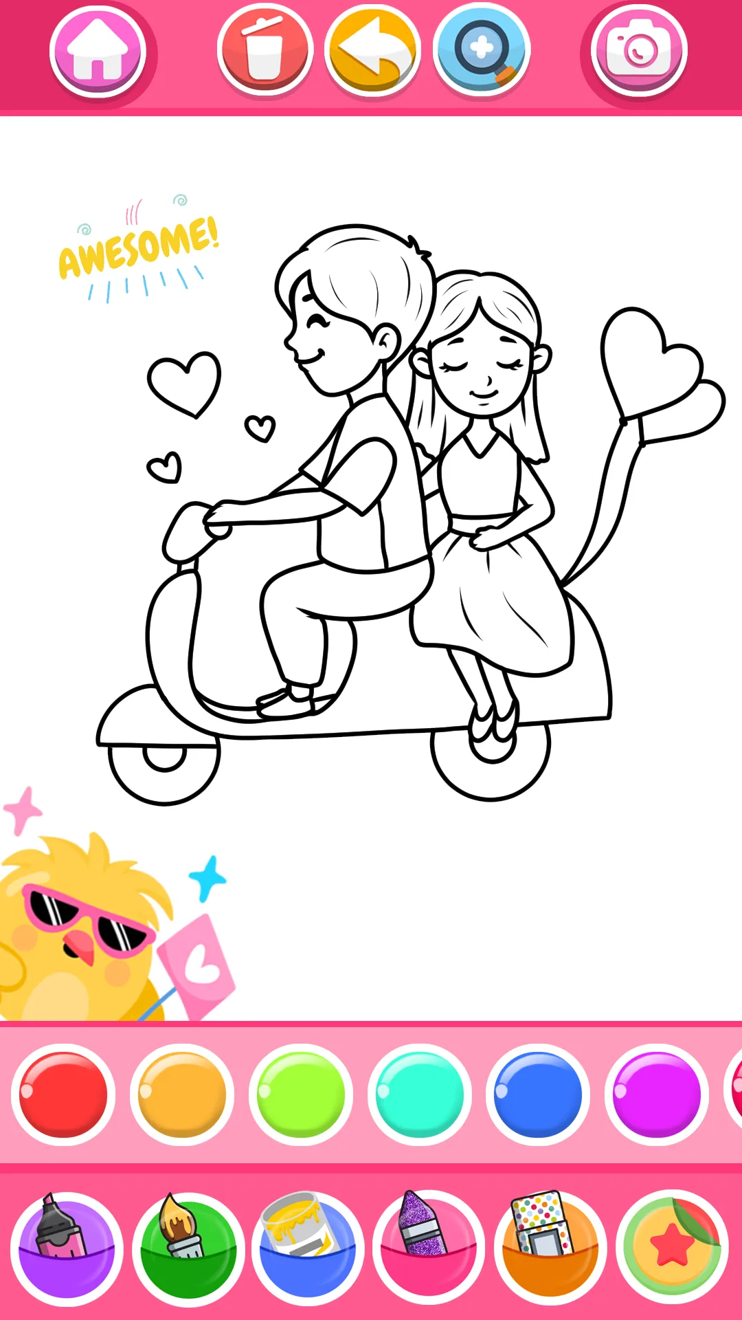 Glitter Heart Love Coloring | Indus Appstore | Screenshot