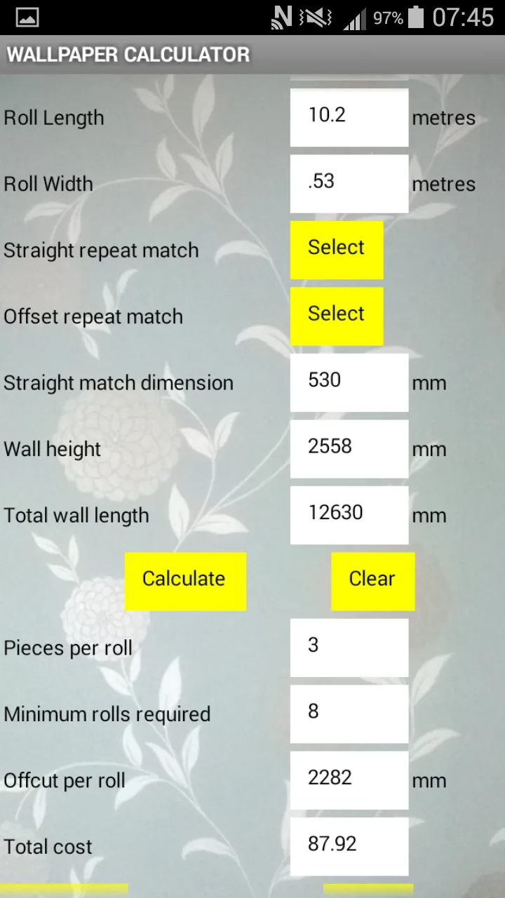 Wallpaper Calculator | Indus Appstore | Screenshot