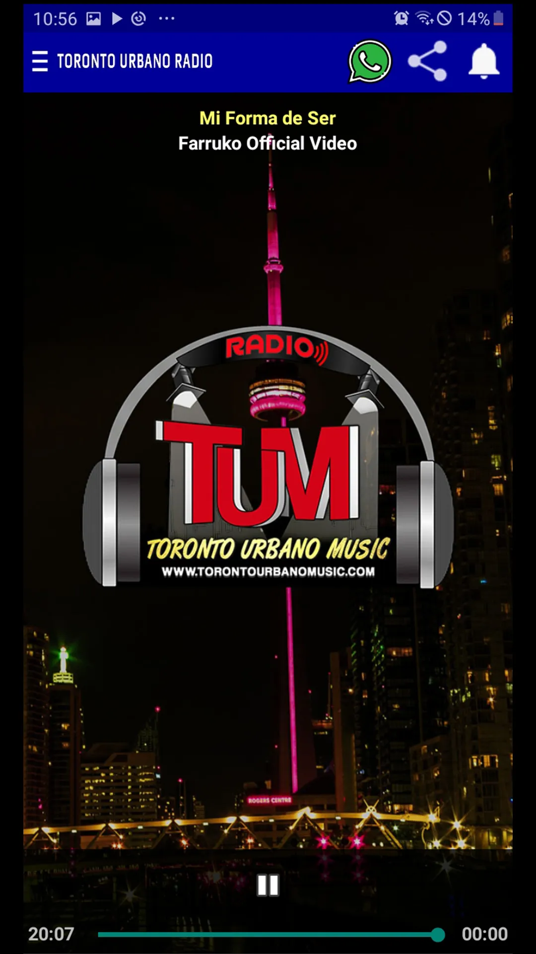 Toronto Urbano Music Radio | Indus Appstore | Screenshot