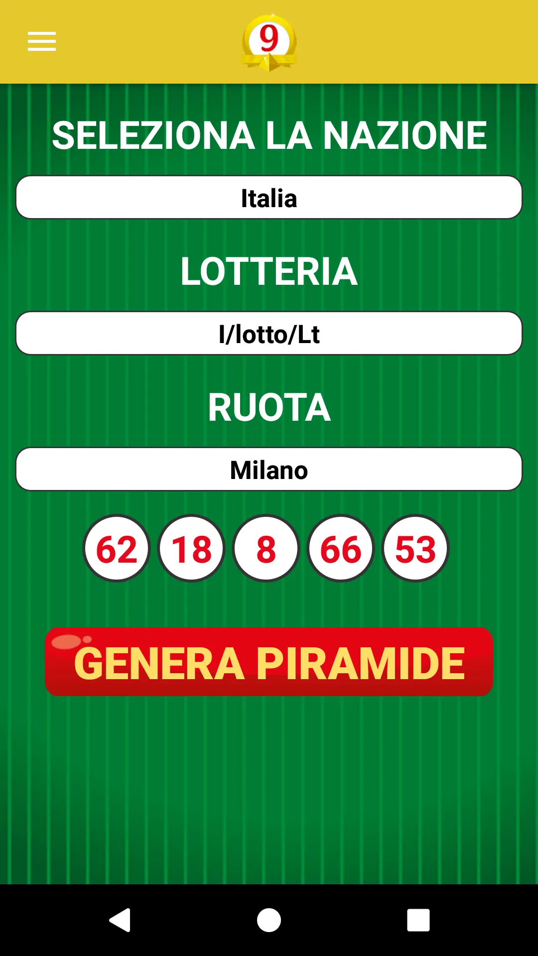 Lotto Piramidi | Indus Appstore | Screenshot