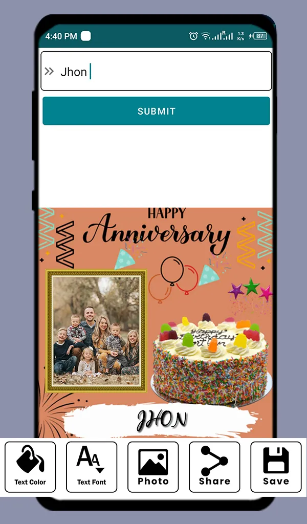 Name Photo on Anniversary Cake | Indus Appstore | Screenshot