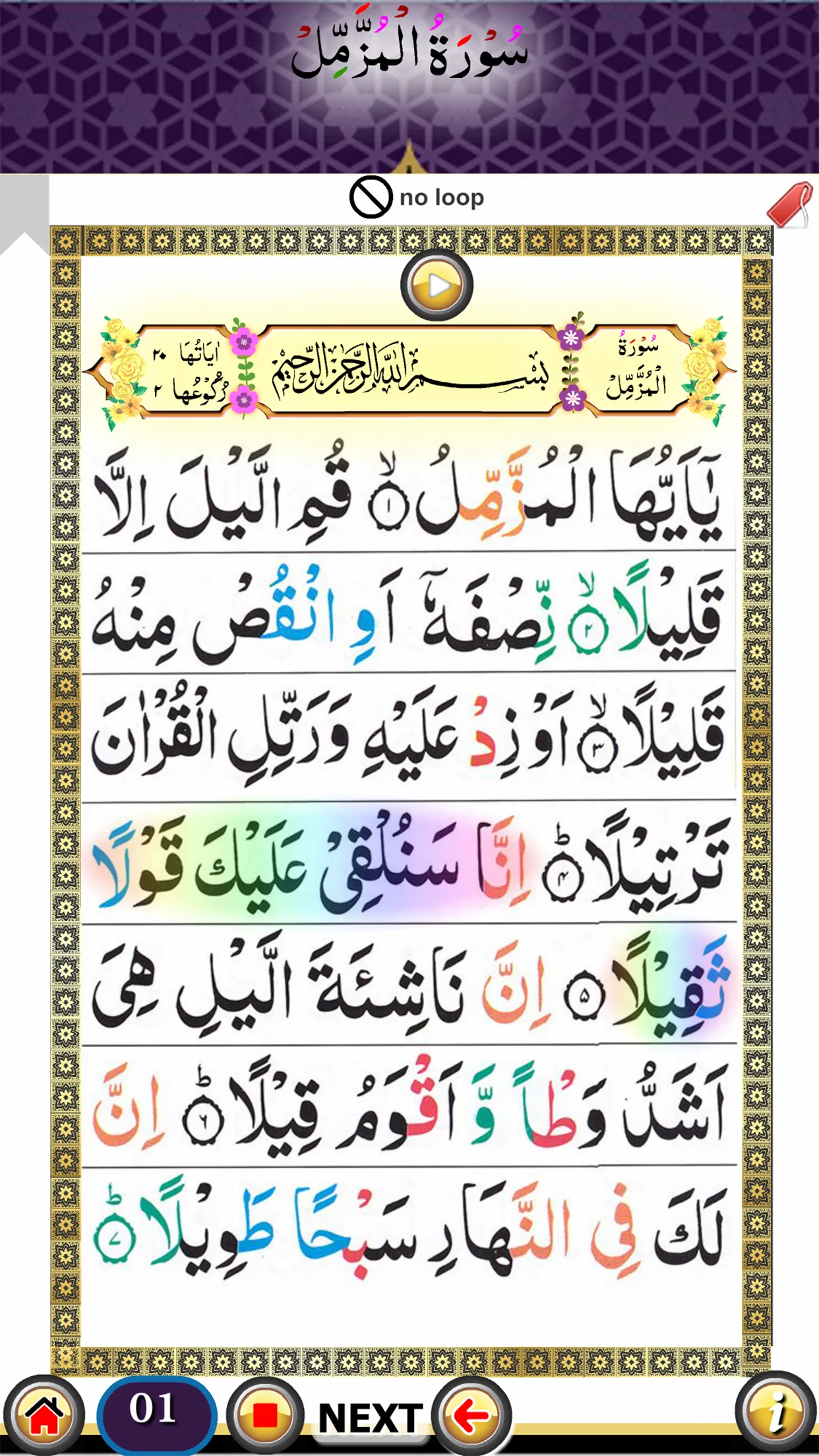 Surah Muzammil with Audio | Indus Appstore | Screenshot