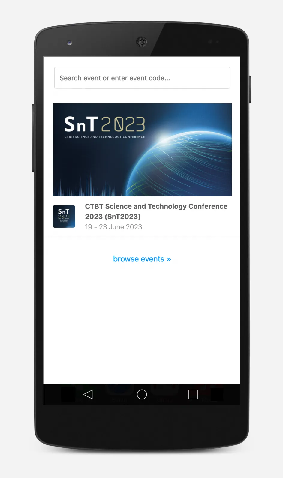 CTBTO Events | Indus Appstore | Screenshot