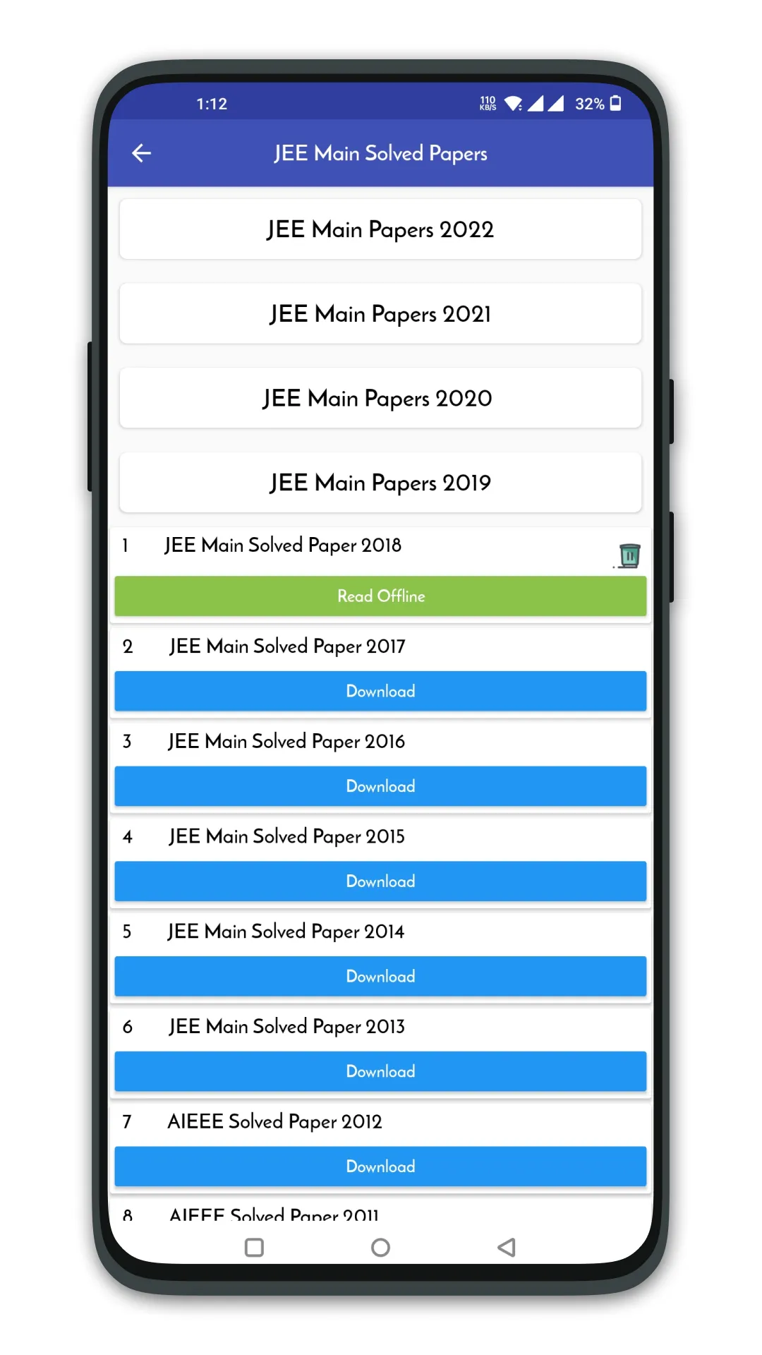 JEE Main Solved Papers | Indus Appstore | Screenshot