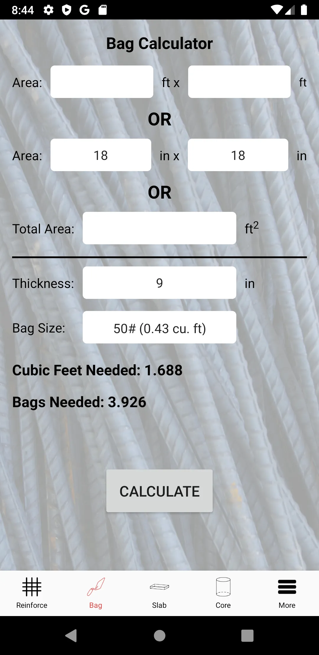 Rebar Calc | Indus Appstore | Screenshot