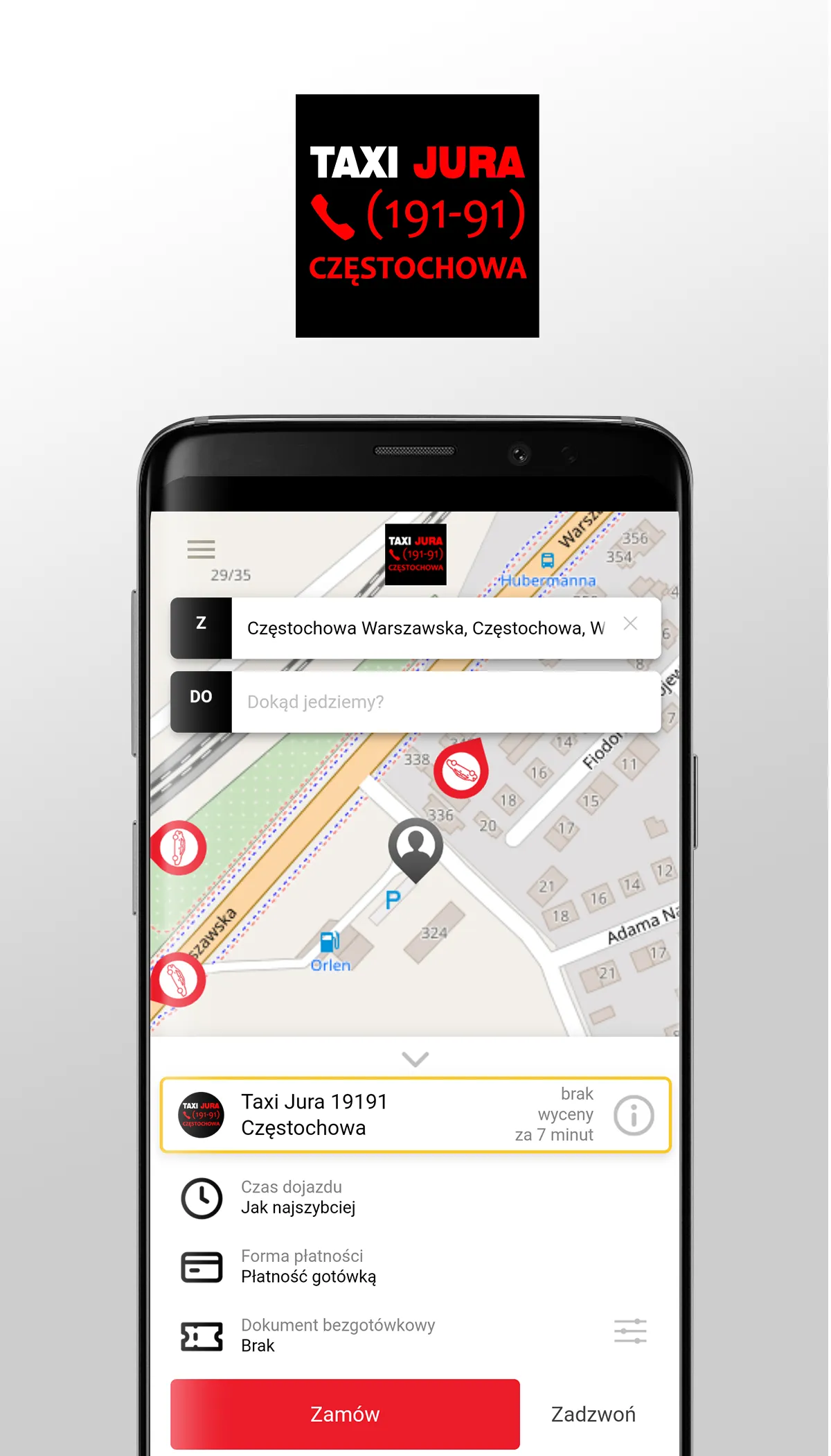 Taxi Jura 19191 Częstochowa | Indus Appstore | Screenshot