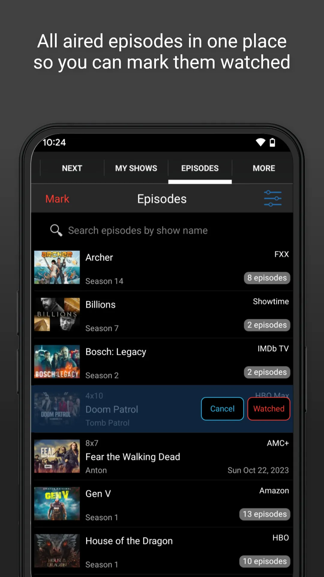 Next Episode - Track TV Shows | Indus Appstore | Screenshot