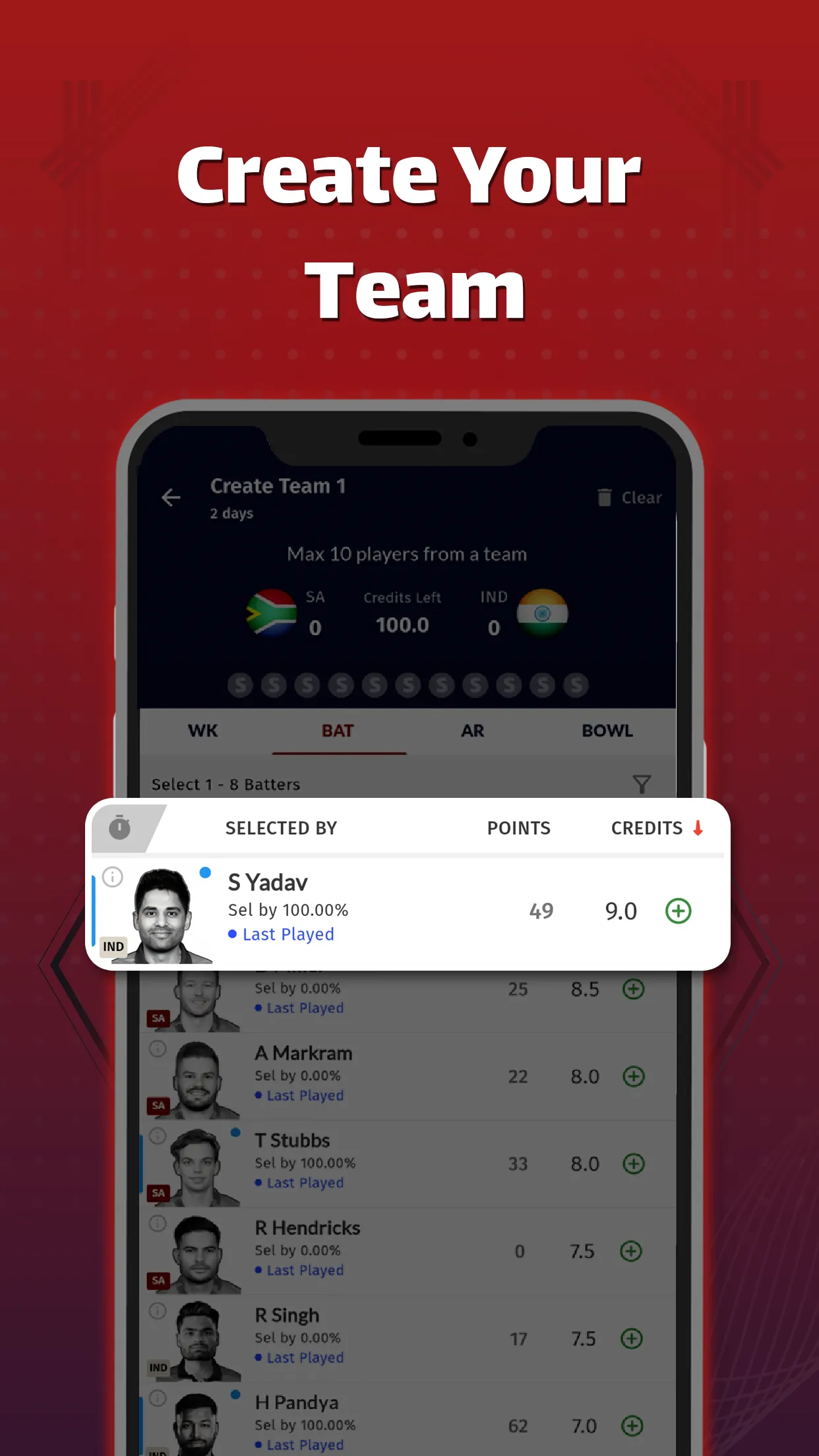 SIXER 11 Fantasy Cricket App | Indus Appstore | Screenshot