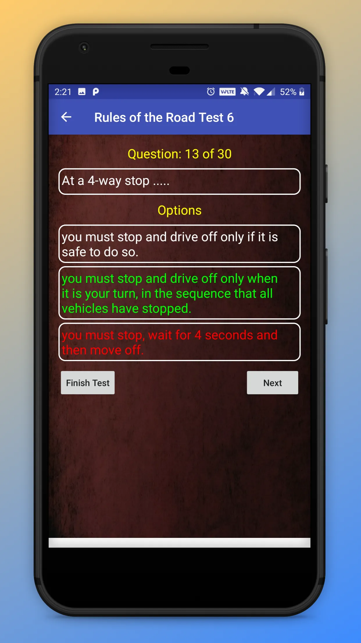 K53 Practice Tests - SA | Indus Appstore | Screenshot