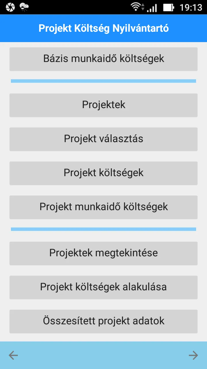 Projekt Költség Nyilvántartó | Indus Appstore | Screenshot