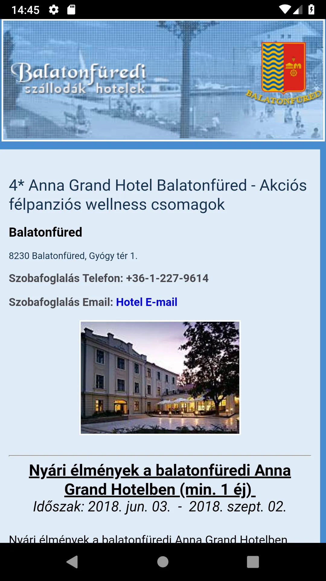 Balatonfüredi szállodák hotele | Indus Appstore | Screenshot