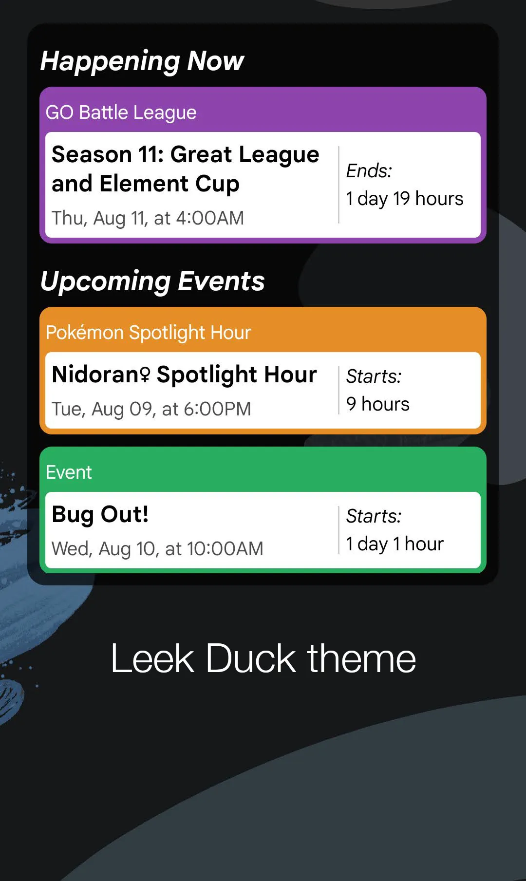 GO Events Widget • Leek Duck | Indus Appstore | Screenshot