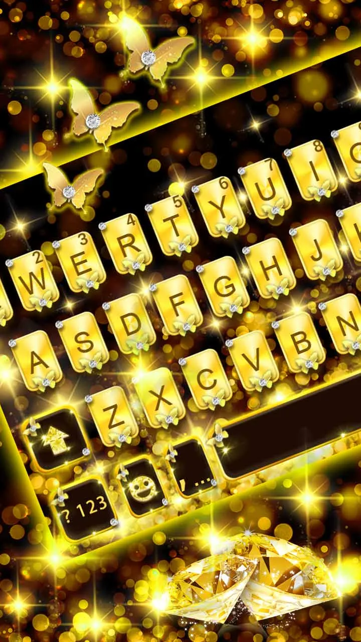 Golden Diamonds Keyboard Backg | Indus Appstore | Screenshot