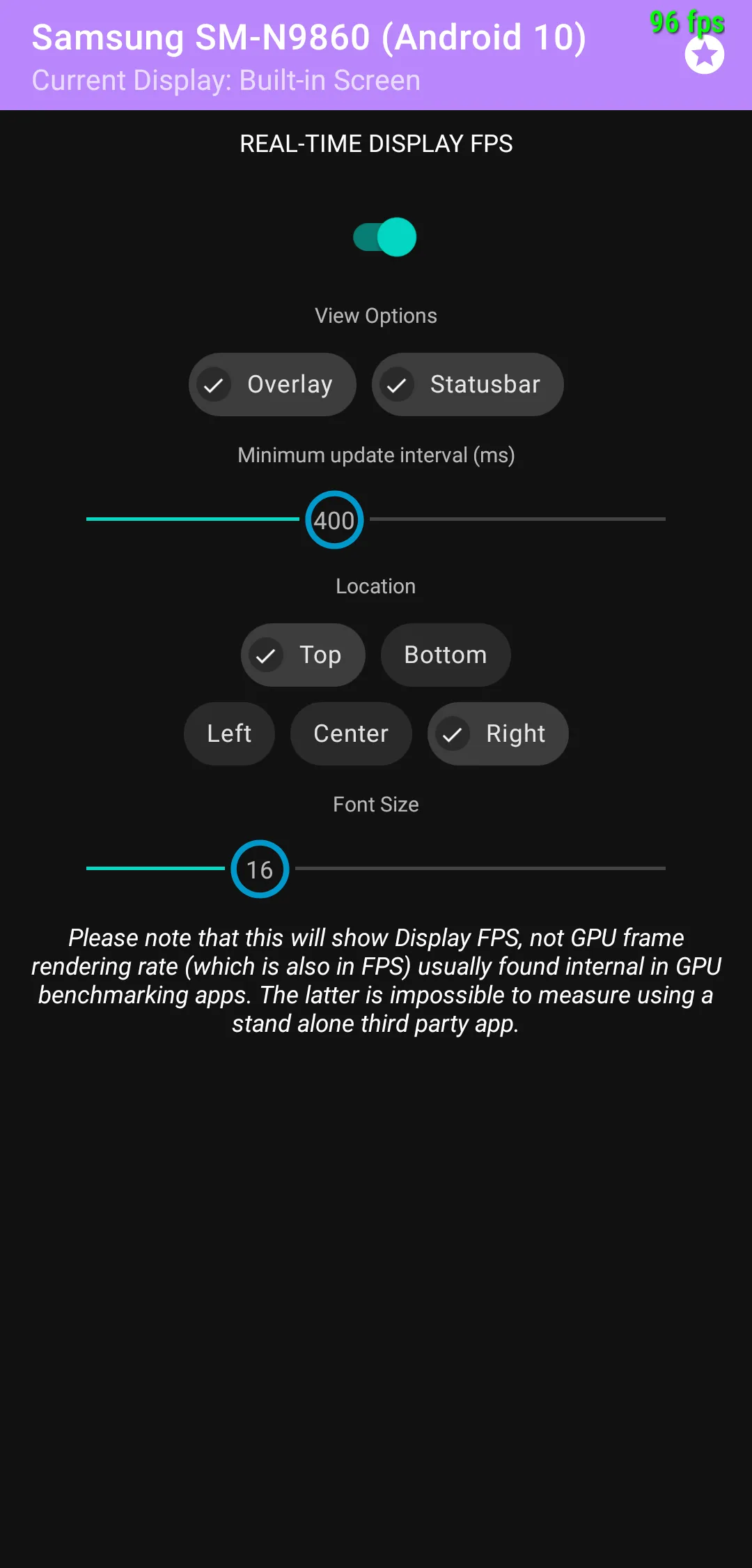 Real-time Display FPS Meter | Indus Appstore | Screenshot