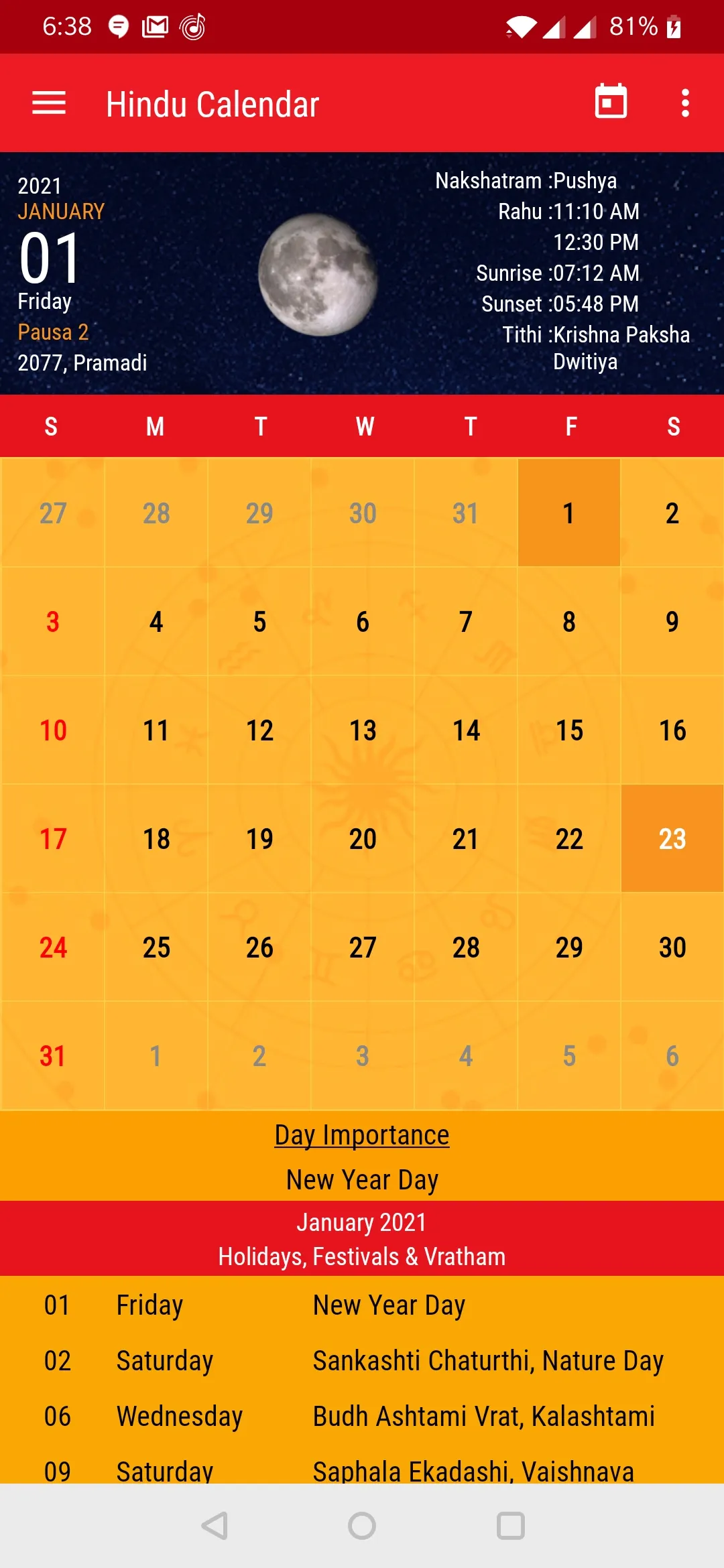 Hindu Calendar 2025 | Indus Appstore | Screenshot