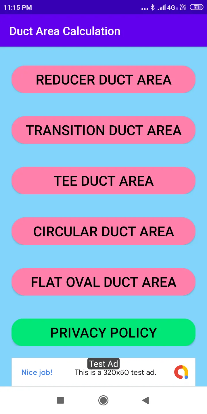 Duct Area Calculator | Indus Appstore | Screenshot