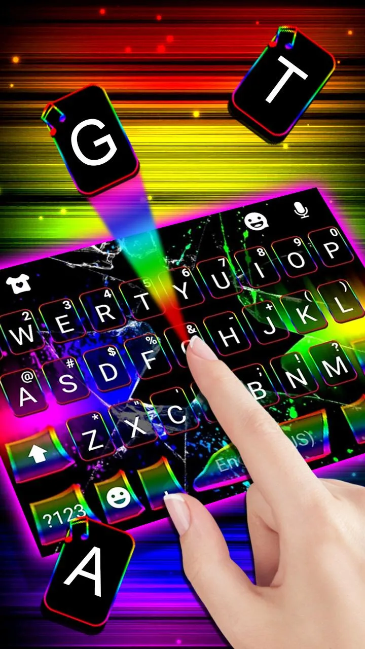 Neon Broken Glass Keyboard The | Indus Appstore | Screenshot