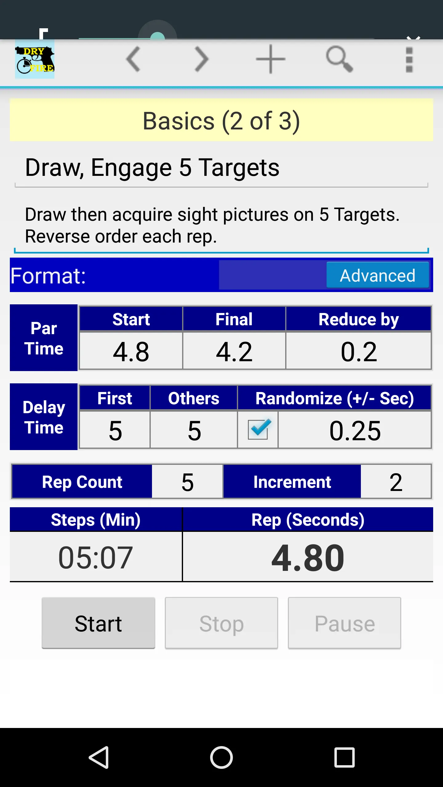 Dry Fire Par Time Tracker | Indus Appstore | Screenshot
