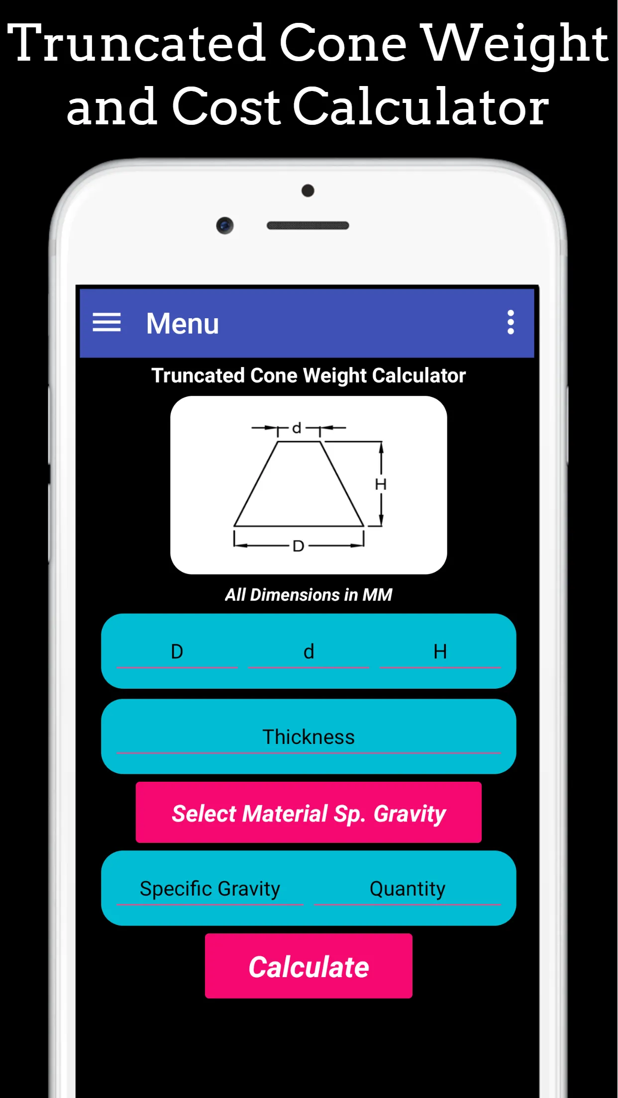 Fabrication Weight & Cost Calc | Indus Appstore | Screenshot