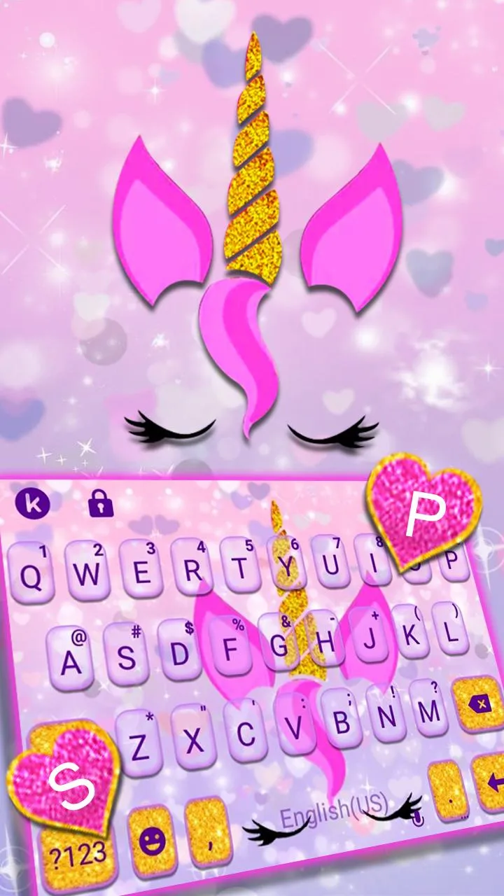 Dream Glitter Unicorn Keyboard | Indus Appstore | Screenshot