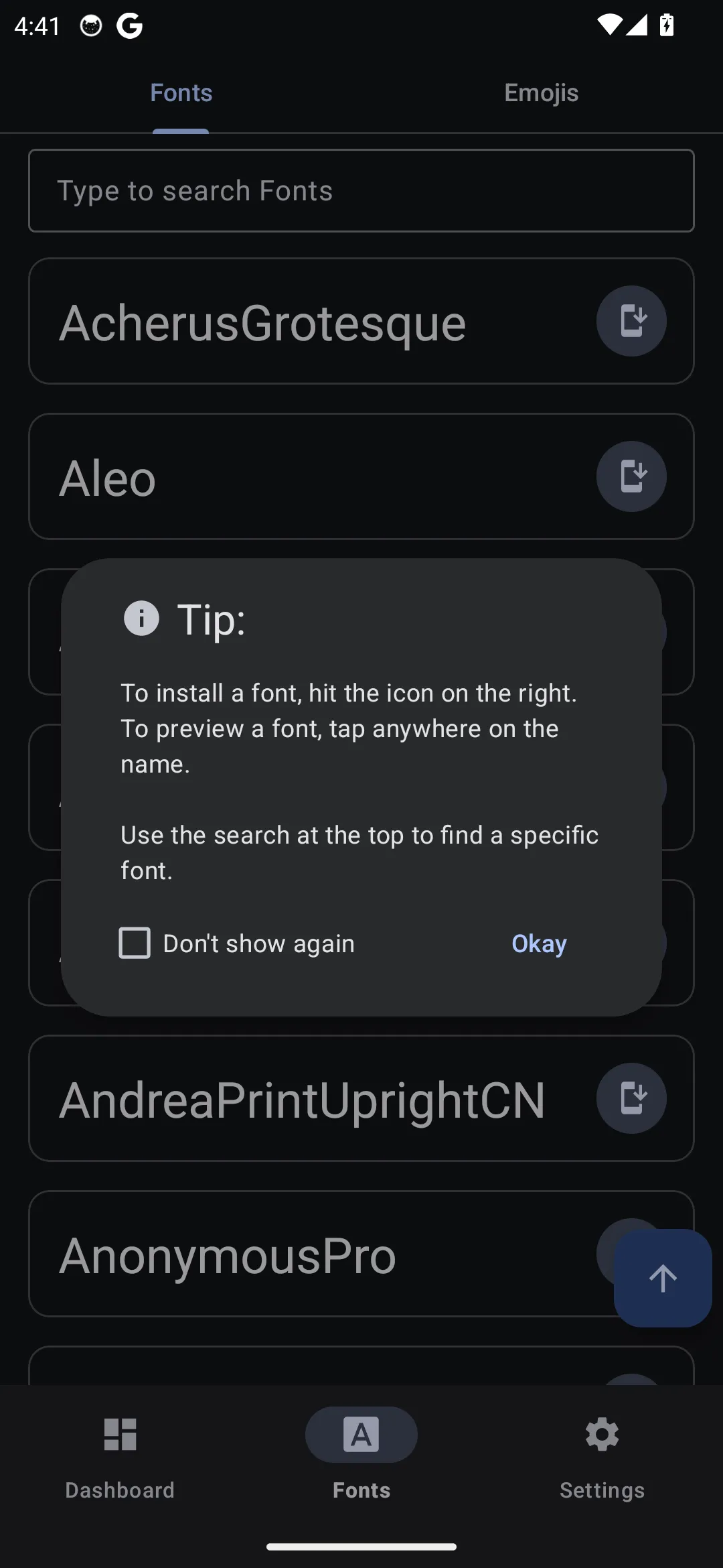 Font Manager | Indus Appstore | Screenshot