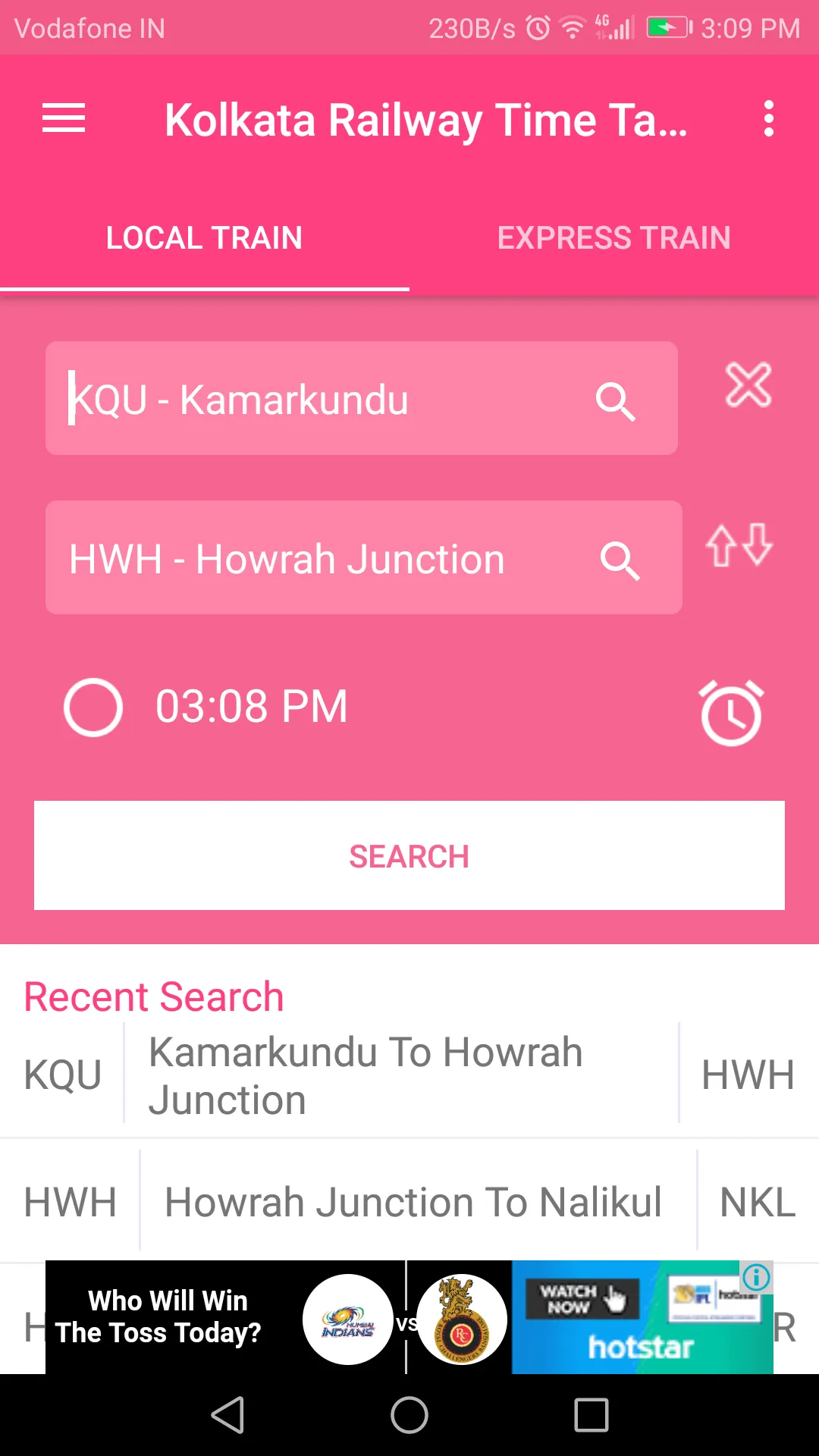 Kolkata SubUrban TimeTable | Indus Appstore | Screenshot