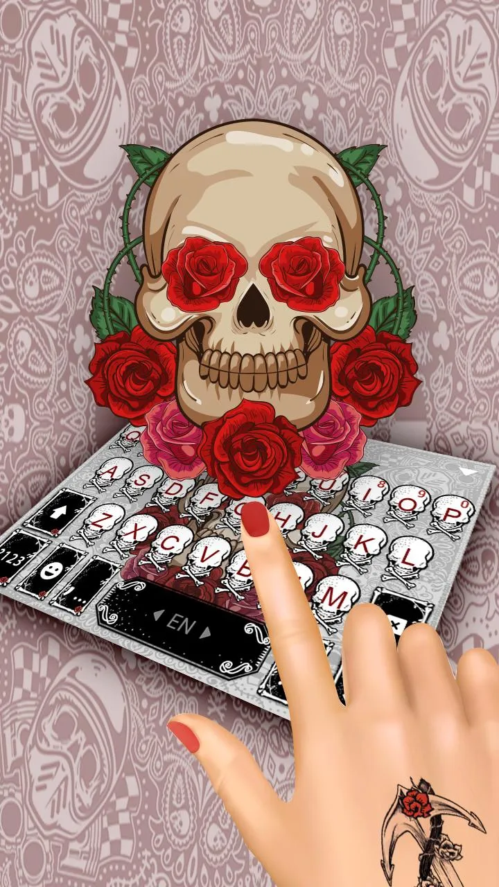 Tattoo Skull Keyboard Theme | Indus Appstore | Screenshot