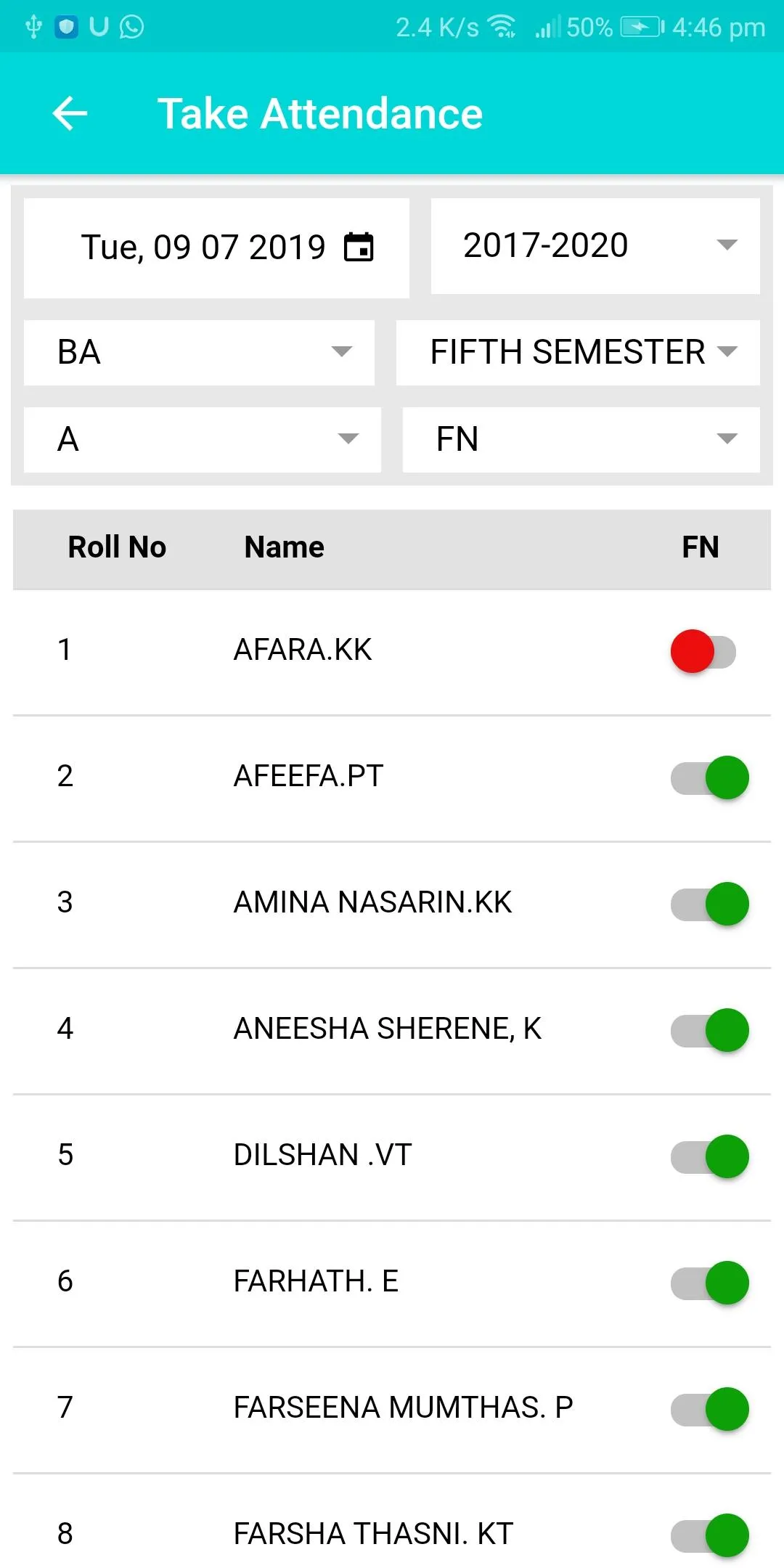 College Attendance | Indus Appstore | Screenshot