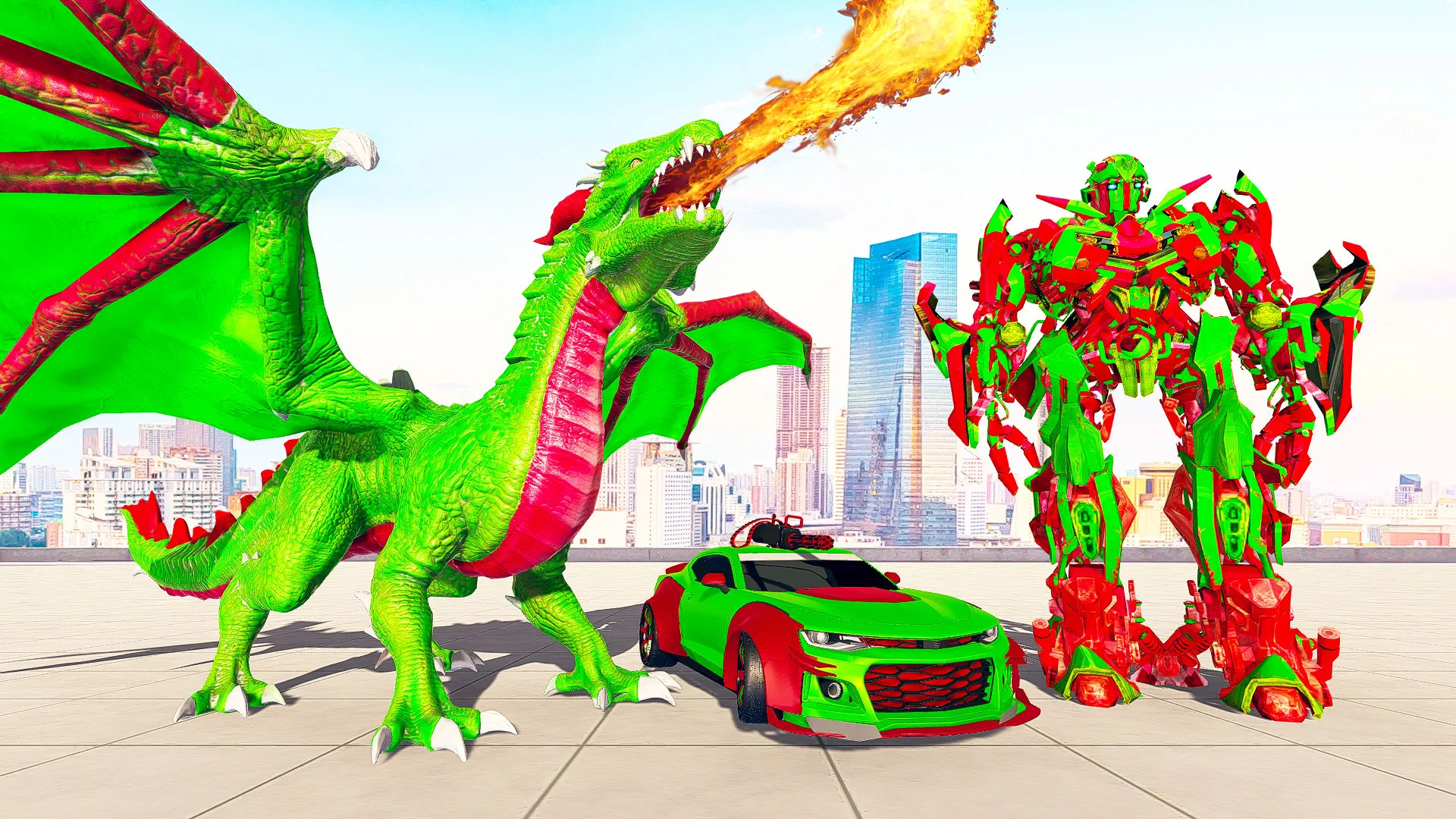 Flying Dragon Robot Car Games | Indus Appstore | Screenshot