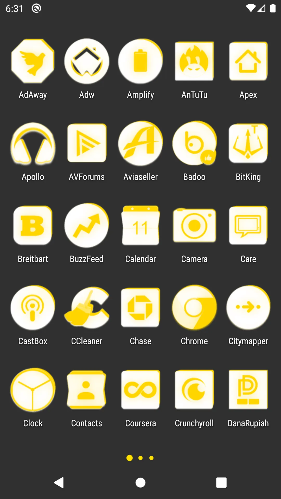 Inverted White Yellow IconPack | Indus Appstore | Screenshot