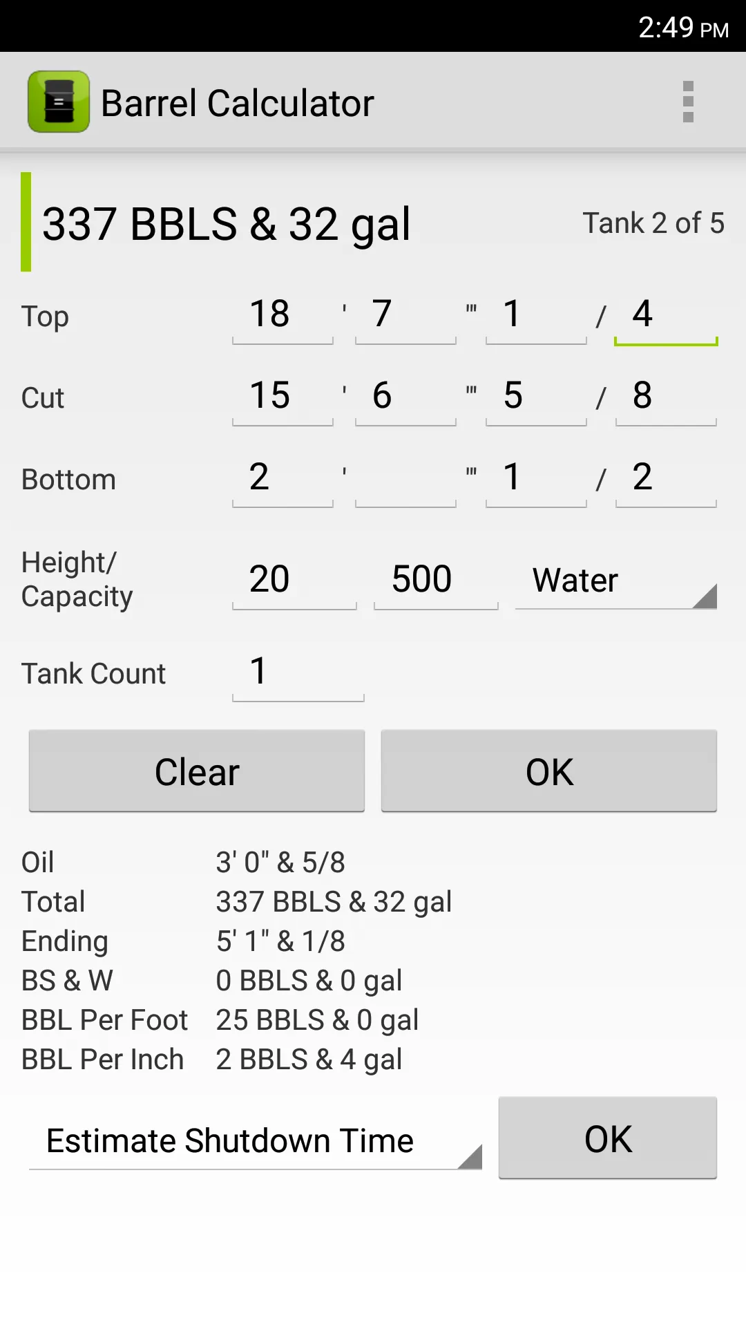 Barrel Calculator | Indus Appstore | Screenshot