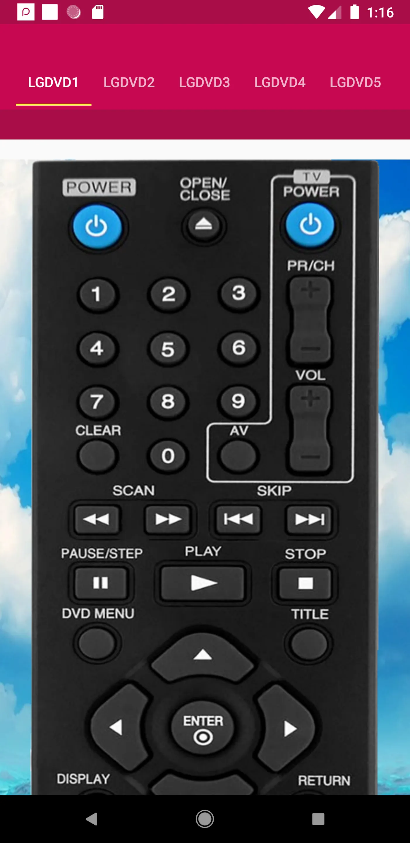 LG DVD Player Remote | Indus Appstore | Screenshot