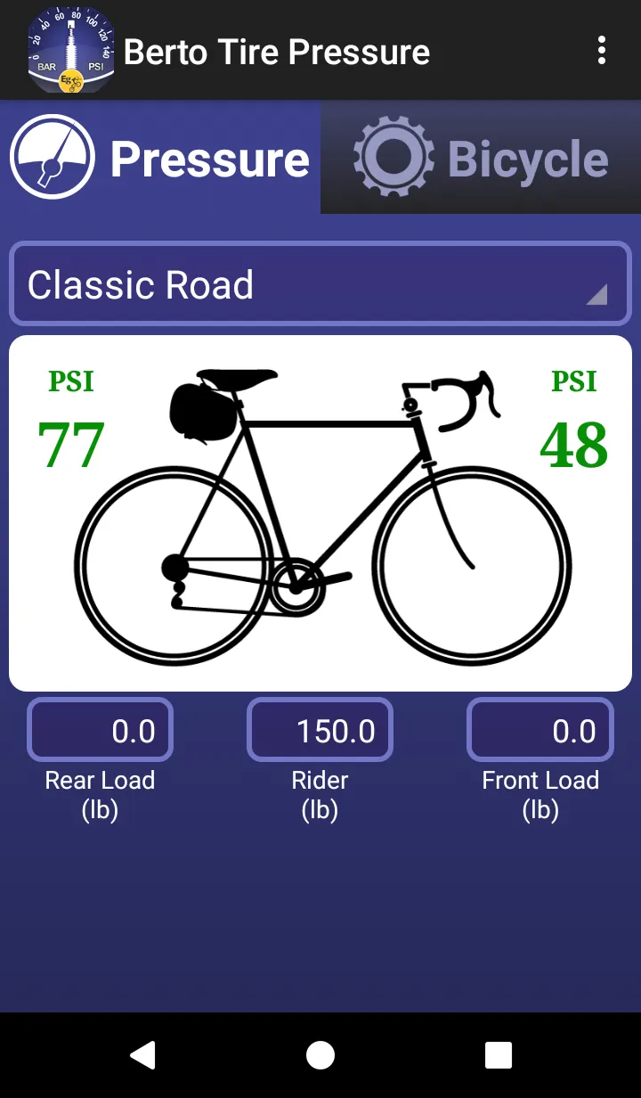 Bicycle Tire Pressure Demo | Indus Appstore | Screenshot