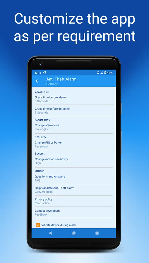 Anti-theft alarm | Indus Appstore | Screenshot