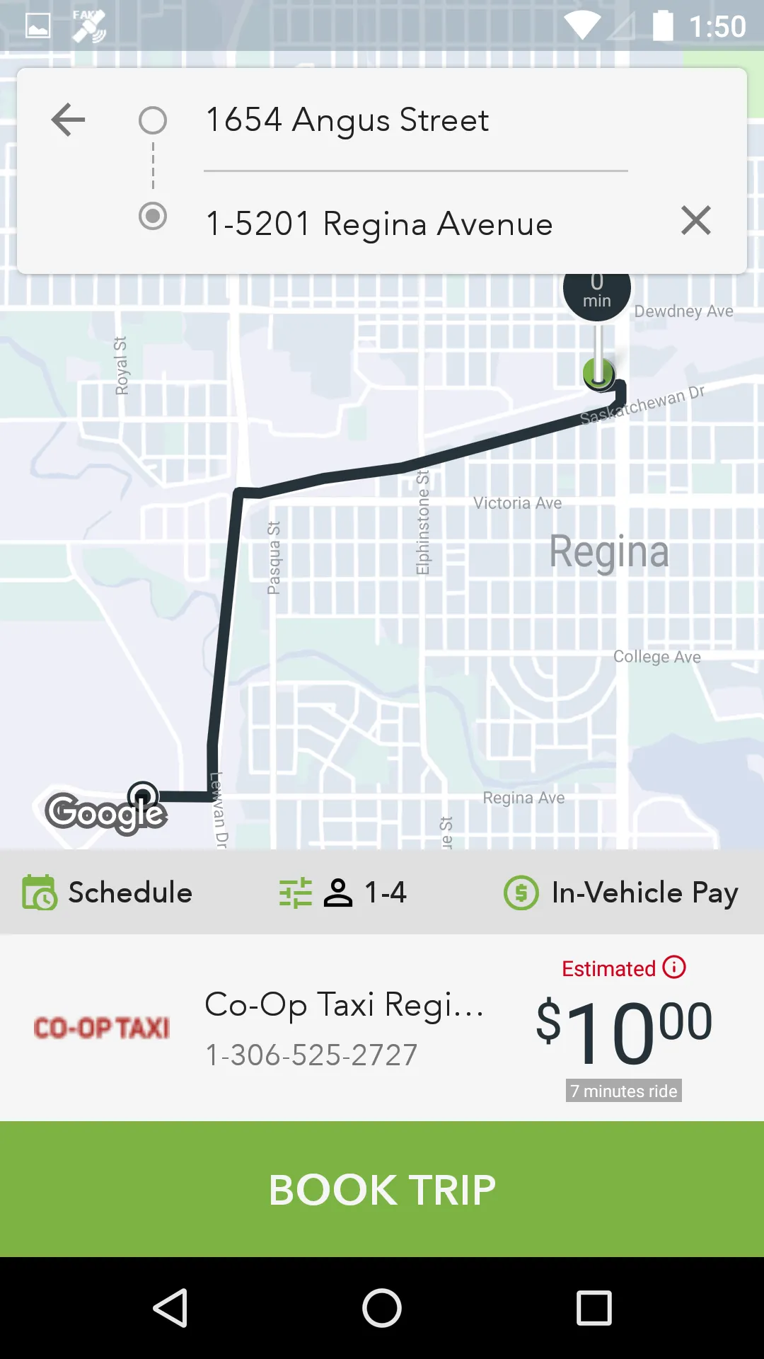 CO-OP TAXI REGINA | Indus Appstore | Screenshot