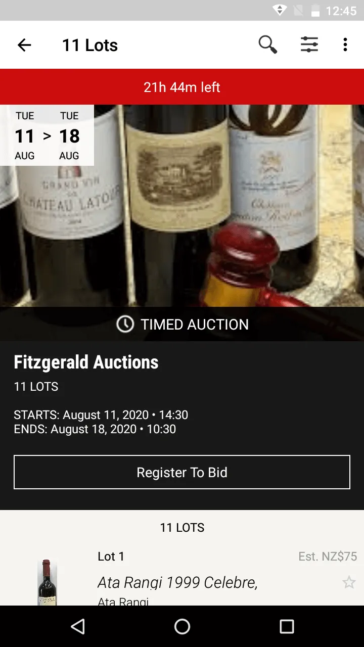 Fitzgerald Wine Auctions | Indus Appstore | Screenshot