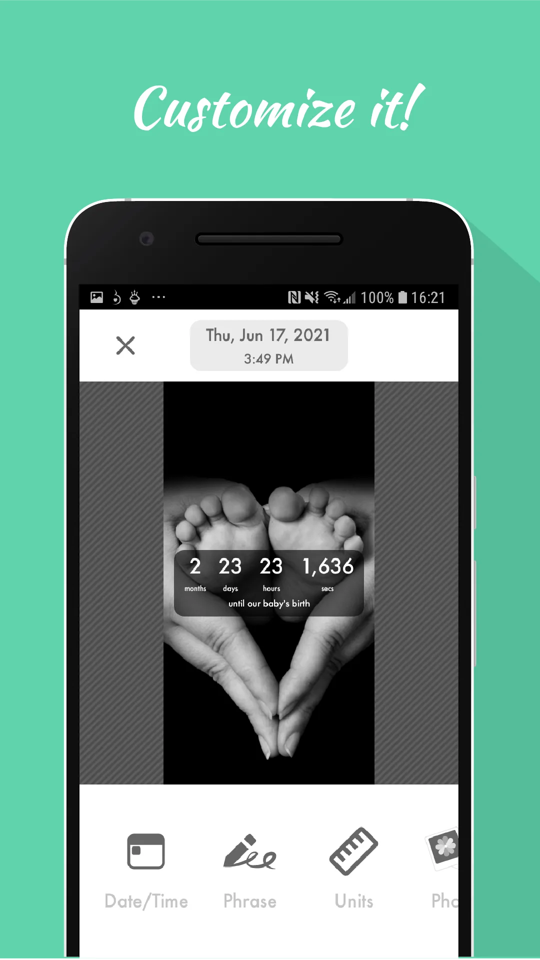 Baby Countdown Widget | Indus Appstore | Screenshot