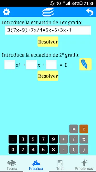 Ecuaciones 1º y 2º grado | Indus Appstore | Screenshot