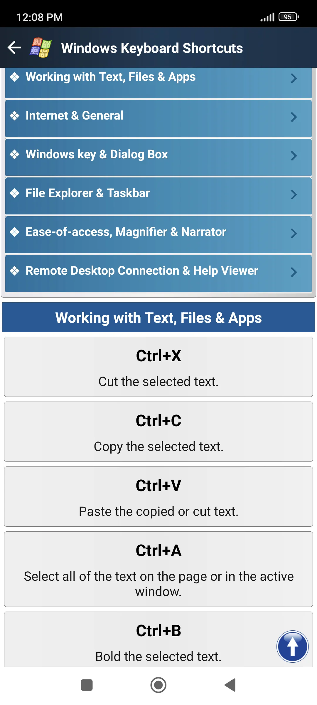 Keyboard Shortcuts all in one | Indus Appstore | Screenshot