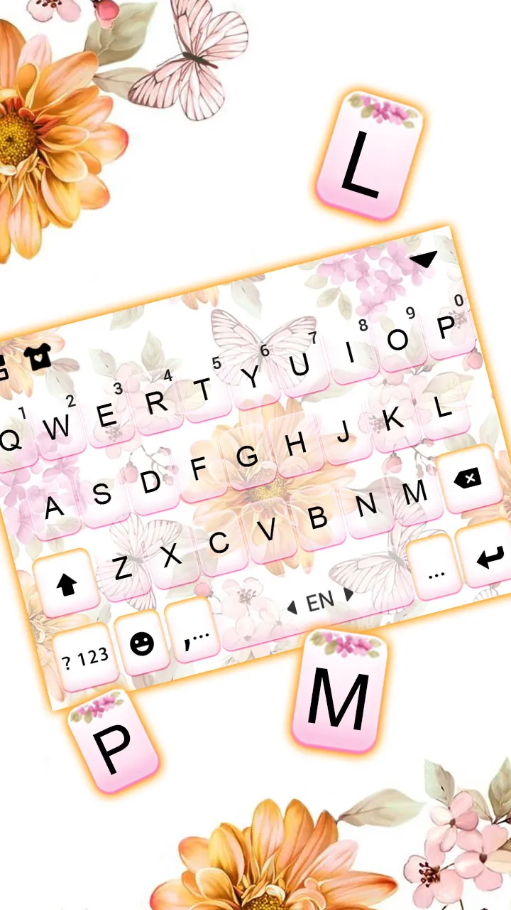 Flower Butterfly Keyboard Back | Indus Appstore | Screenshot