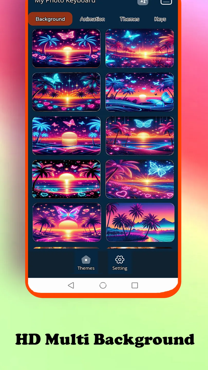 Sunset Beach Palm keyboard | Indus Appstore | Screenshot