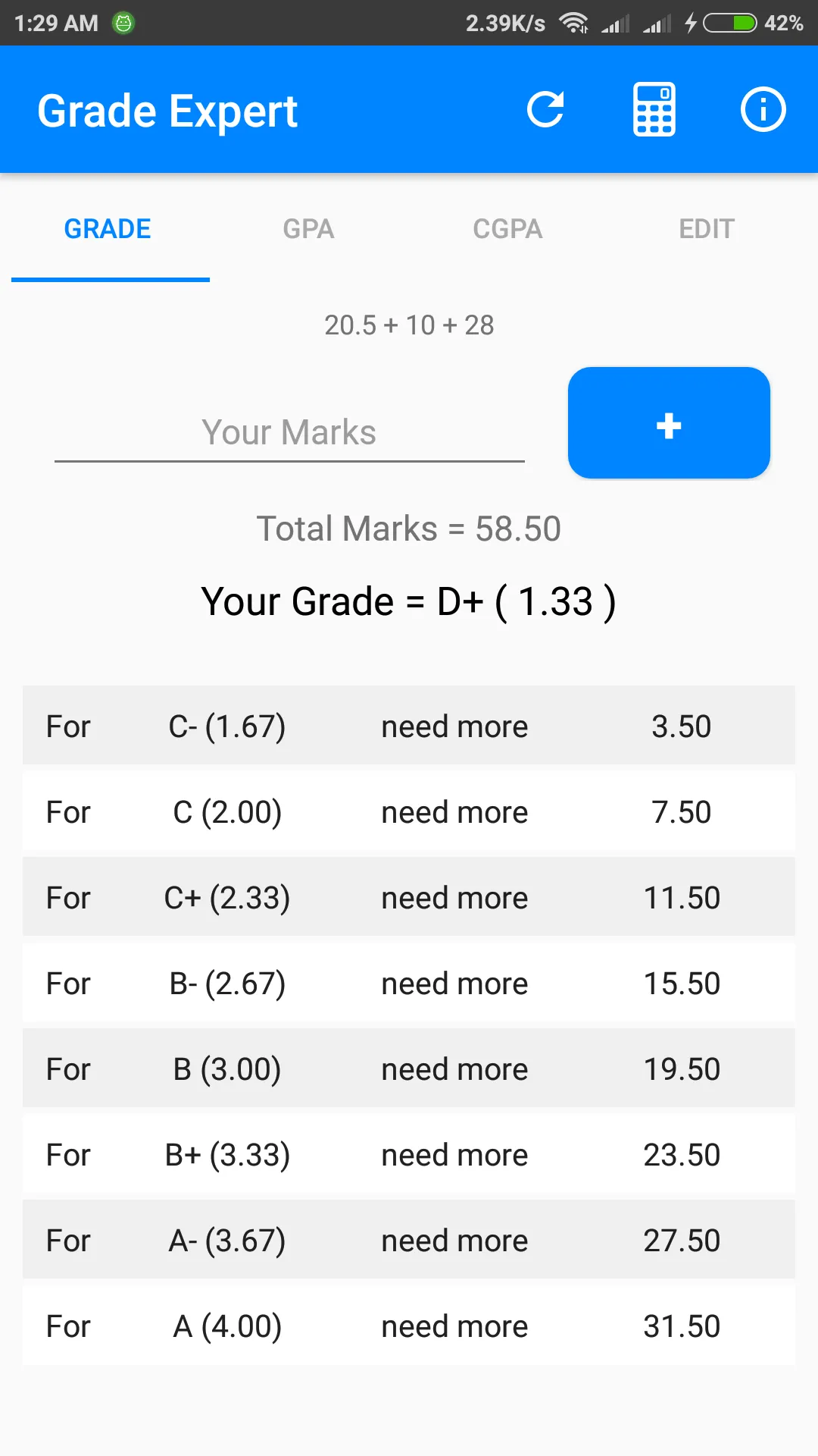 Grade Expert (CGPA, GPA) | Indus Appstore | Screenshot