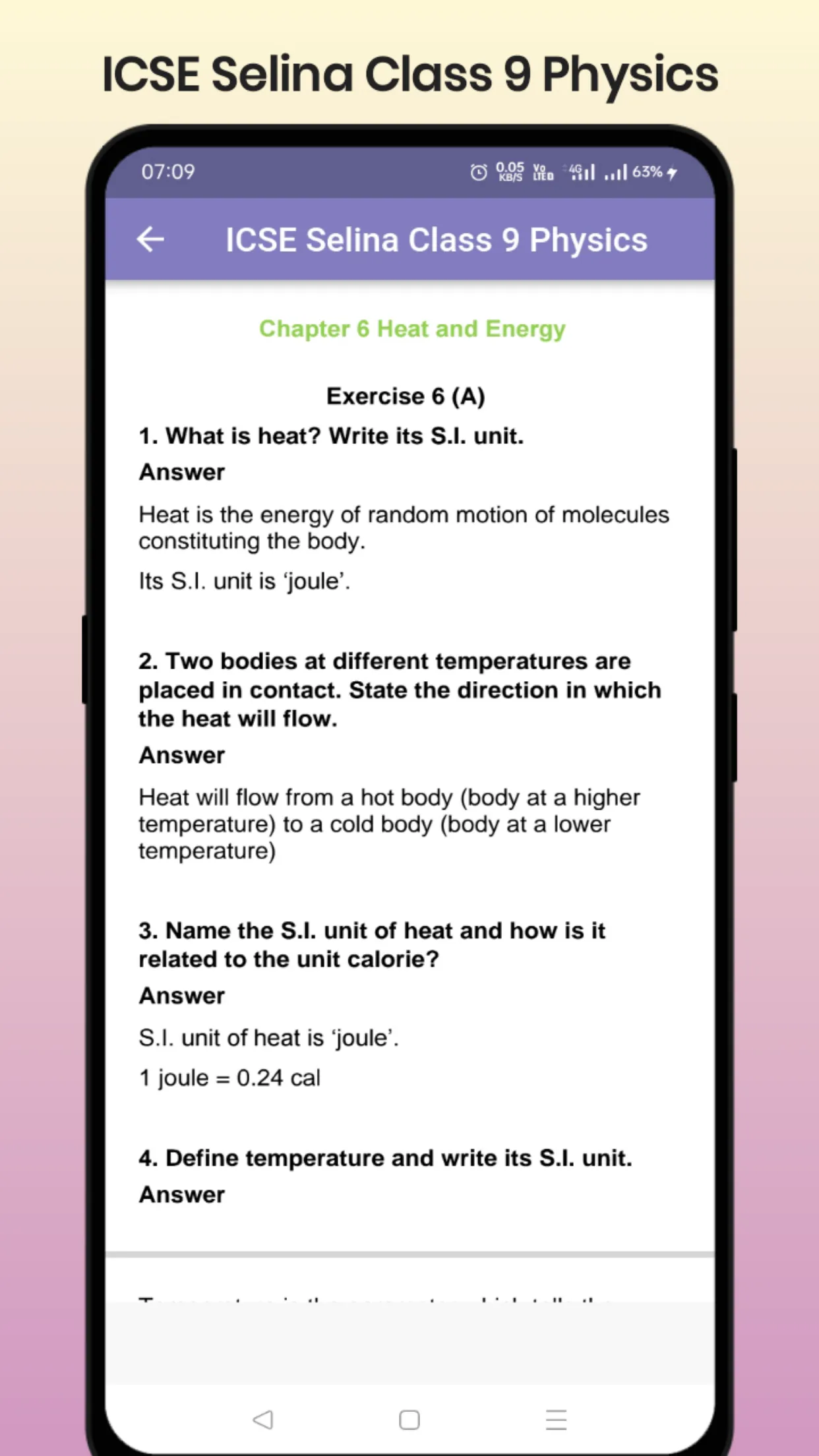 ICSE Selina Class 9 Physics | Indus Appstore | Screenshot