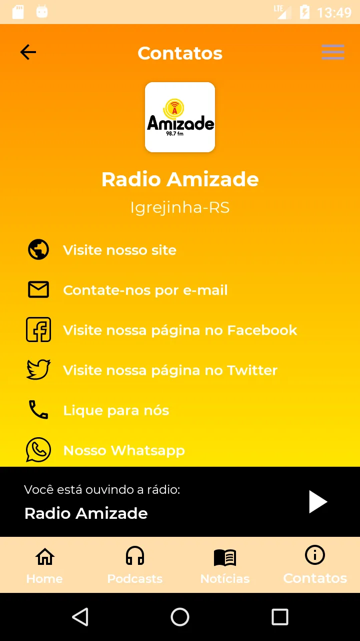 Rádio Amizade FM 98.7 | Indus Appstore | Screenshot