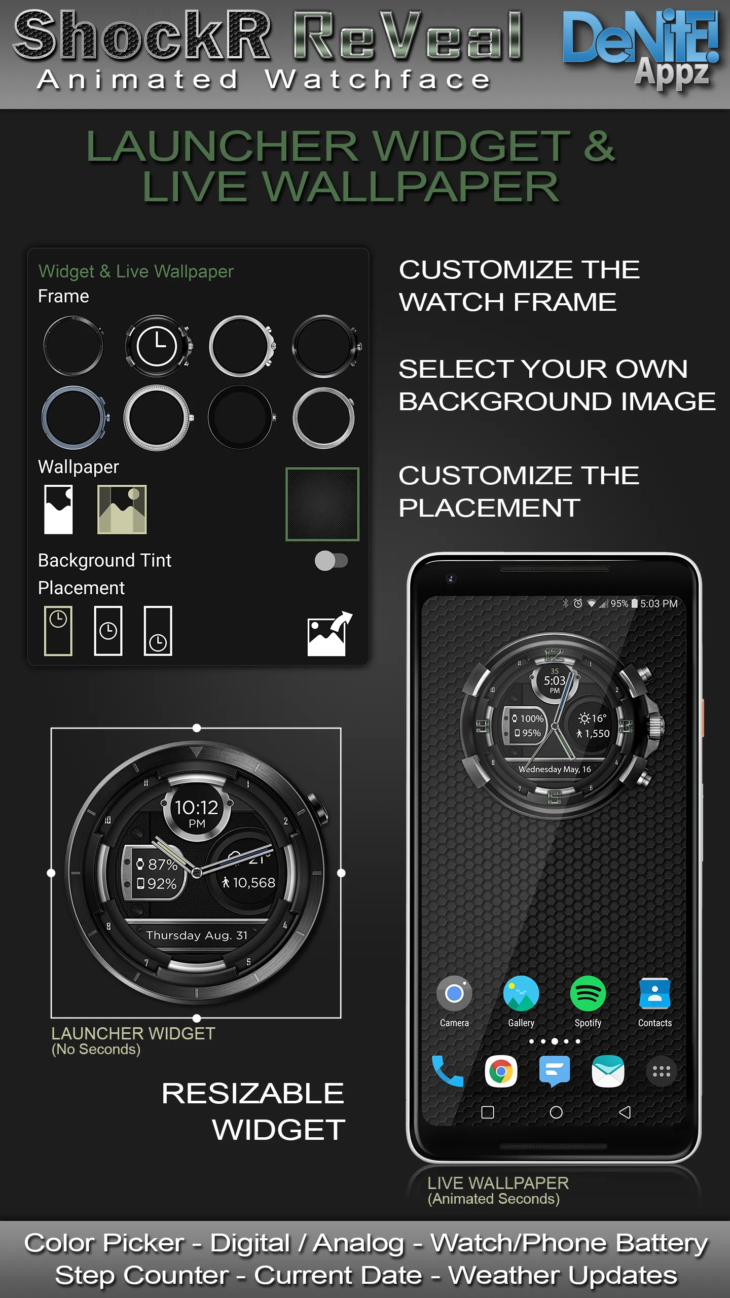 ShockR ReVeal HD Watch Face | Indus Appstore | Screenshot