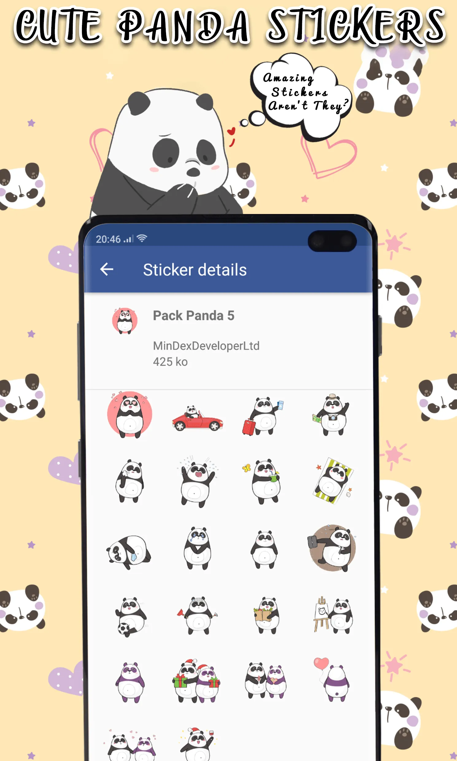 Animated Panda WhastickerApp | Indus Appstore | Screenshot